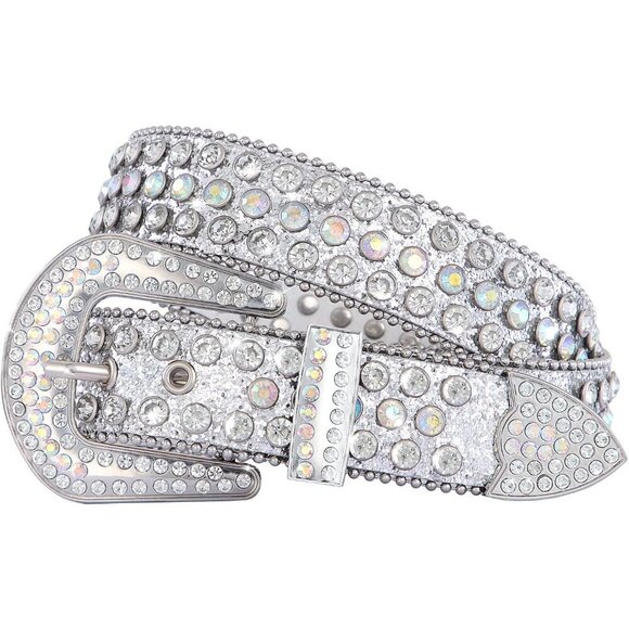 Rhinestone Leather Belt Women\'s Men Western Bling Cowgirl Cowgirl Waist Accessor main image 6